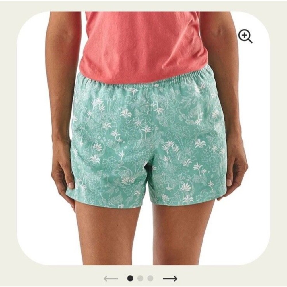 Patagonia Baggies Shorts Women's M Vjosa Green Beyond Extinction Print 5" NWT
